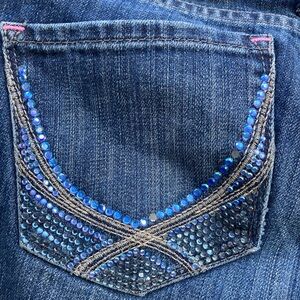 Love Pink Victoria’s Secret Jeweled Pocket Low Cut Boot Cut Jeans Like New